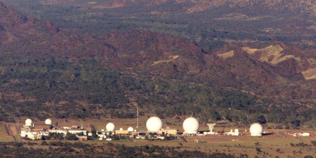 An aerial view of Pine Gap on the outskirts of Alice Springs.