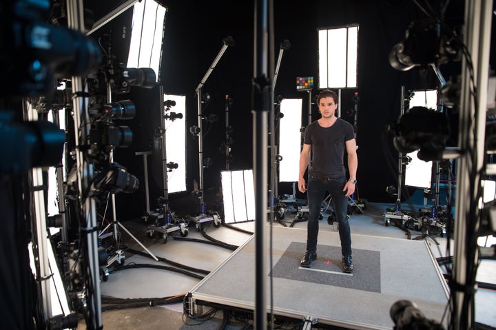 Kit Harrington being scanned for his role as Call of Duty Infinite Warfare's villain, Admiral Salen Kotch.