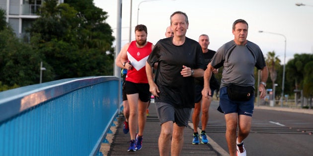 Bill Shorten out for a jog