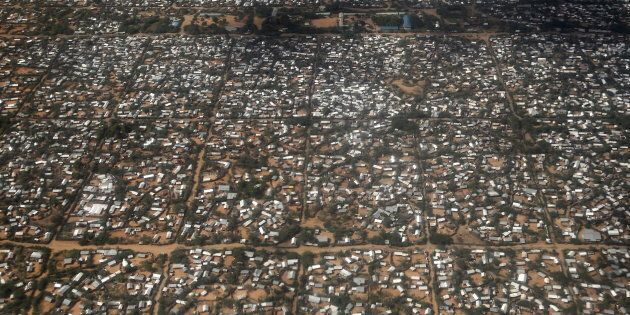 An aerial picture shows a section of the Hagadera camp in Dadaab near the Kenya-Somalia border, May 8, 2015. Kenya's government threatened to close the Dadaab refugee camp, which with about 350,000 Somali refugees is the world's biggest refugee camp, as a security risk. The United Nations refugee agency urged Kenya to reconsider an order to close the teeming Dadaab refugee camp, warning that sending Somali refugees back to their homeland would have