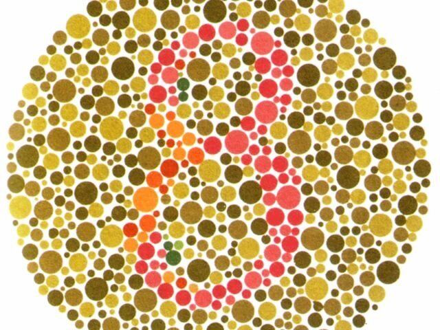 A typical eye chart to test whether you are colour blind