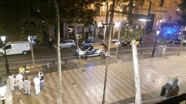 Tourist hotspot Las Ramblas was cleared by police in the wake of the van attack.