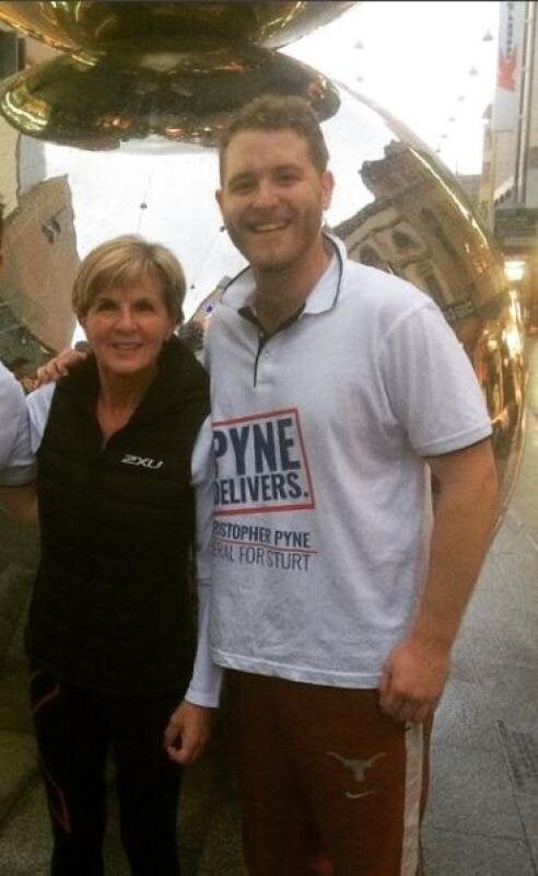 Julie Bishop and Jack Walker - as found on Mr Walker's Instagram account