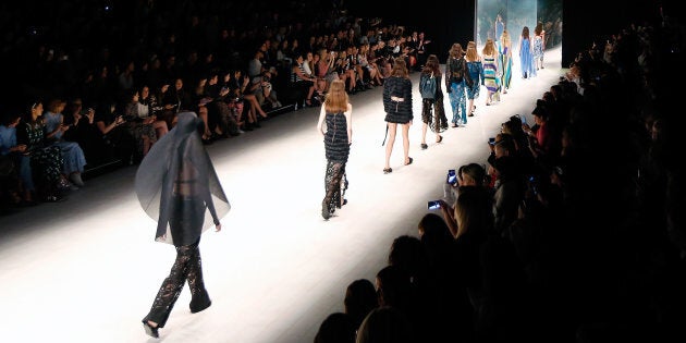 SYDNEY, AUSTRALIA - MAY 16: Models walk the runway during the Ginger & Smart show at Mercedes-Benz Fashion Week Resort 17 Collections at Carriageworks on May 16, 2016 in Sydney, Australia. (Photo by Zak Kaczmarek/Getty Images)