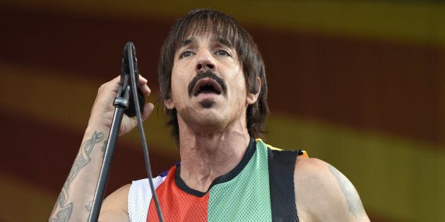 NEW ORLEANS, LA - APRIL 24: Anthony Kiedis of Red Hot Chili Peppers performs during the 2016 New Orleans Jazz & Heritage Festival at Fair Grounds Race Course on April 24, 2016 in New Orleans, Louisiana. (Photo by Tim Mosenfelder/Getty Images)