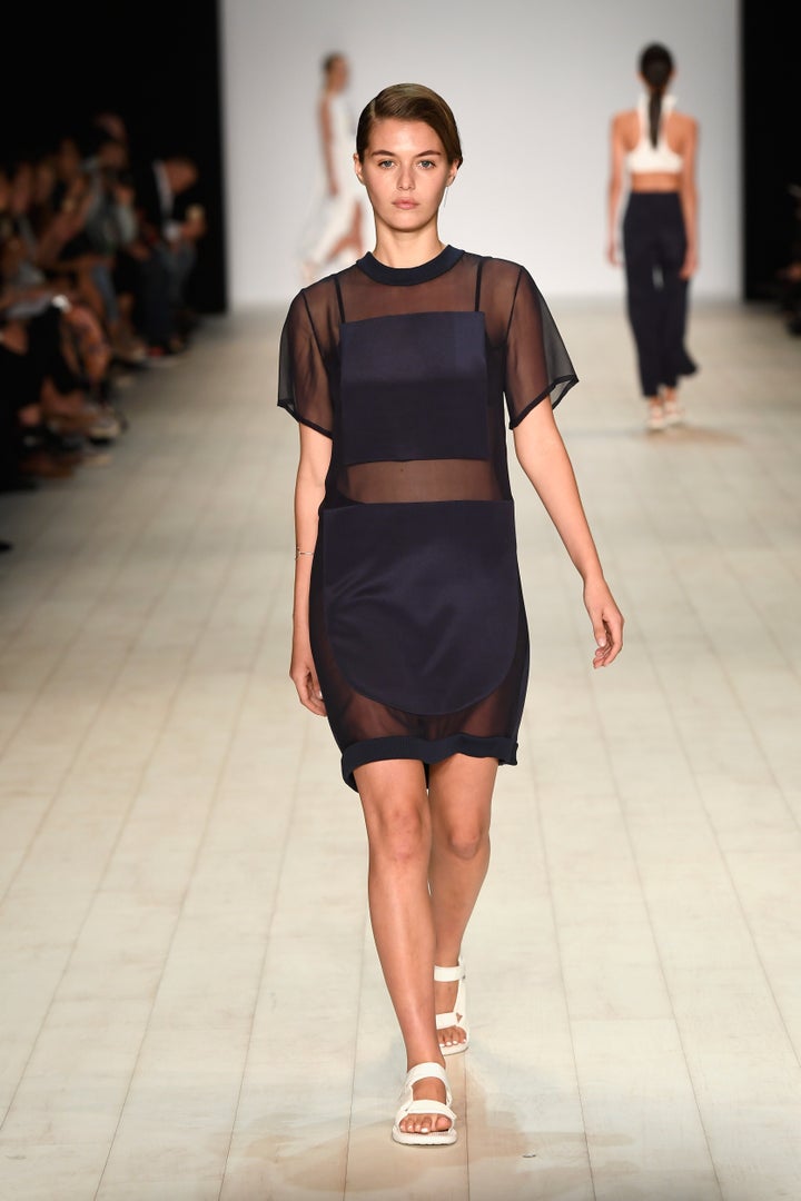 SYDNEY, AUSTRALIA - MAY 17: A model walks the runway during the Karla Spetic show at Mercedes-Benz Fashion Week Resort 17 Collections at Carriageworks on May 17, 2016 in Sydney, Australia. (Photo by Stefan Gosatti/Getty Images)