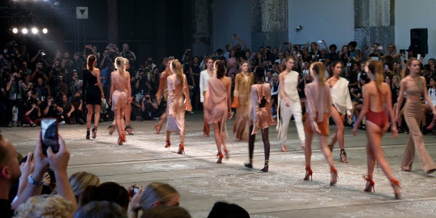 SYDNEY, AUSTRALIA - MAY 17: Models walk the runway during the Bec & Bridge show at Mercedes-Benz Fashion Week Resort 17 Collections at Carriageworks on May 17, 2016 in Sydney, Australia. (Photo by Graham Denholm/Getty Images)