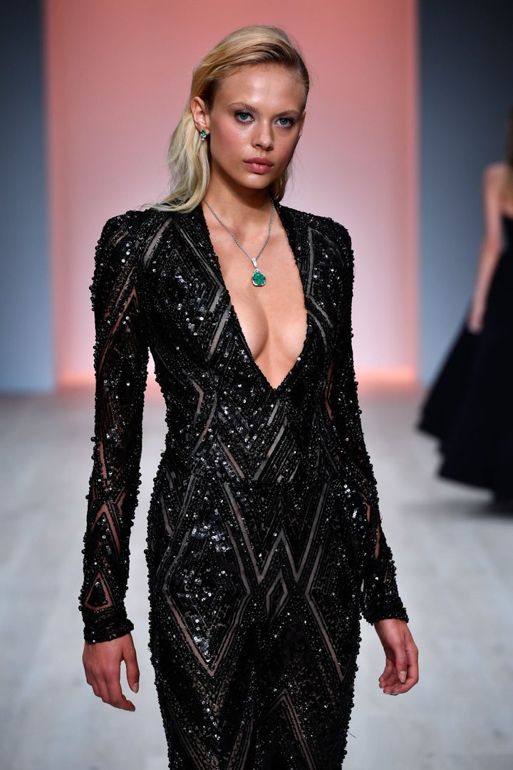 SYDNEY, AUSTRALIA - MAY 17: A model walks the runway during the Steven Khalil show at Mercedes-Benz Fashion Week Resort 17 Collections at Carriageworks on May 17, 2016 in Sydney, Australia. (Photo by Stefan Gosatti/Getty Images)