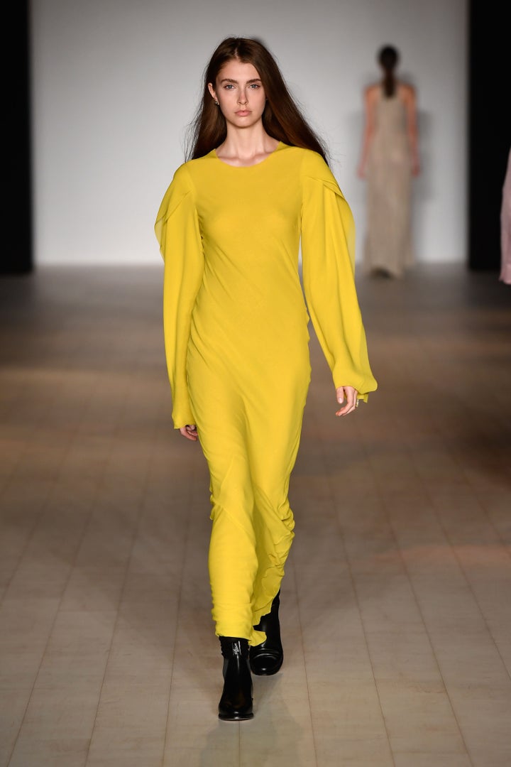 SYDNEY, AUSTRALIA - MAY 17: A model walks the runway during the Bianca Spender show at Mercedes-Benz Fashion Week Resort 17 Collections at Carriageworks on May 17, 2016 in Sydney, Australia. (Photo by Stefan Gosatti/Getty Images)