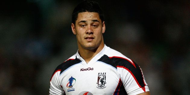 Hayne in 2008 playing a rugby league international for Fiji.