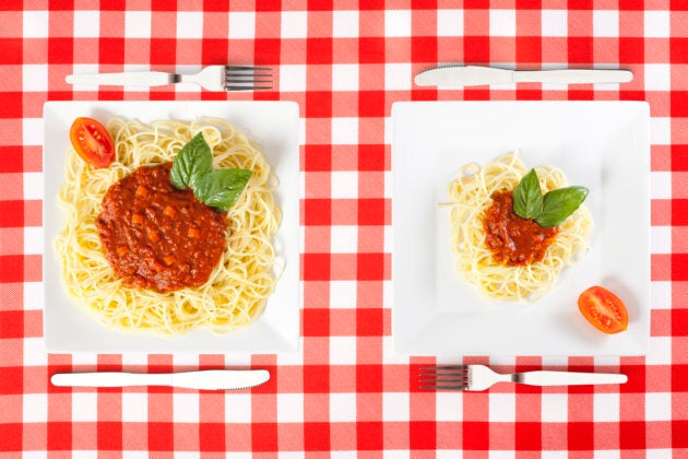 Tip: add lots of veggies to your pasta sauce or mix zucchini noodles with the spaghetti.