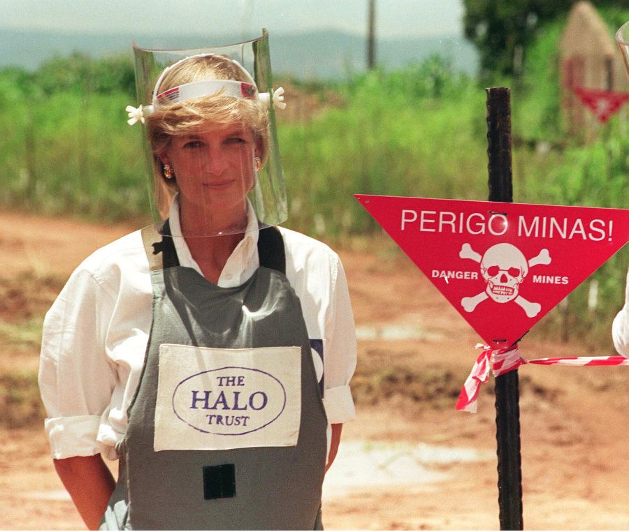 Diana Princess of Wales promoting her campaign against the use of landmines in Angola in January 1997.