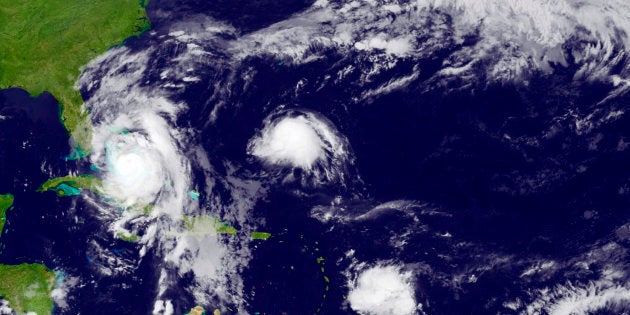 Hurricane Matthew is seen approaching the East Coast of the United States in this image from NOAA's GOES-East satellite taken October 6, 2016. NOAA/Handout via REUTERS THIS IMAGE HAS BEEN SUPPLIED BY A THIRD PARTY. IT IS DISTRIBUTED, EXACTLY AS RECEIVED BY REUTERS, AS A SERVICE TO CLIENTS. FOR EDITORIAL USE ONLY. NOT FOR SALE FOR MARKETING OR ADVERTISING CAMPAIGNS