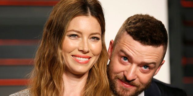 Justin Timberlake and Jessica Biel arrive at the Vanity Fair Oscar Party in Beverly Hills, California February 28, 2016. REUTERS/Danny Moloshok