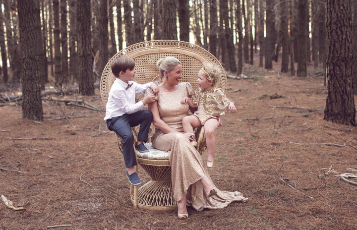 Withers with her children.