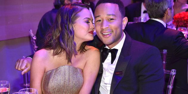 John Legend with his wife Chrissy Teigen at the Time 100 Gala on April 25, 2017. 