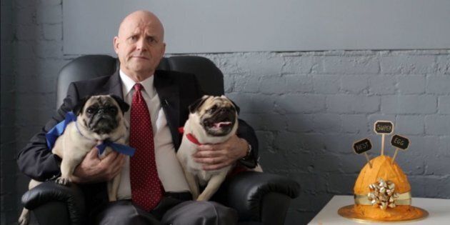 David Leyonhjelm poses with his pugs