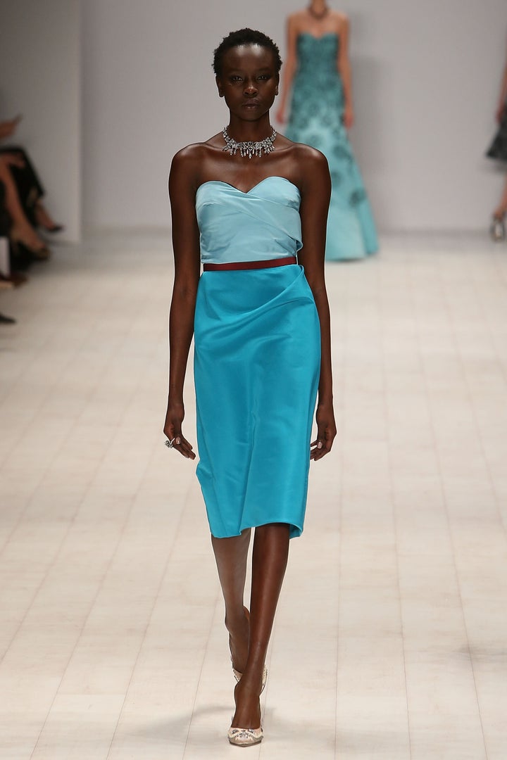 SYDNEY, AUSTRALIA - MAY 20: A model walks the runway during the Oscar de la Renta show, presented by Etihad Airways, at Mercedes-Benz Fashion Week Resort 17 Collections at Carriageworks on May 20, 2016 in Sydney, Australia. (Photo by Matt Jelonek/WireImage)