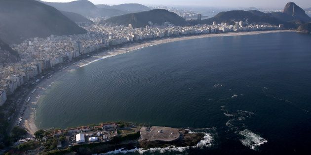 That's Fort Copacabana at the bottom of the pic with Copacabana Beach above it. The triathlon happens in the last few days of the Games.