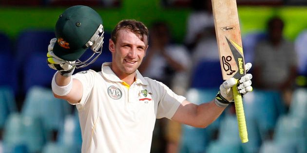 Hughes after making a century against Sri Lanka in 2011.