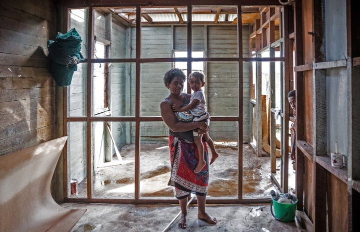 What is left of her home in the aftermath of Tropical Cyclone Winston in Rakiraki district where Ausmat deployed.