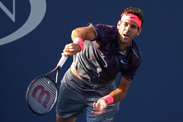 Del Potro served consecutive aces to save two match points in the fourth set.