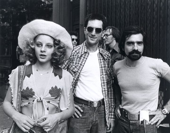 Jodie Foster, Robert DeNiro and Martin Scorsese in 'Taxi Driver'.