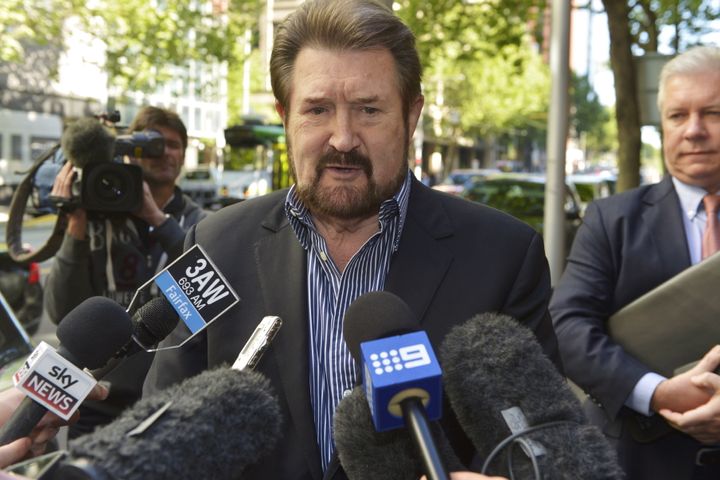 Hinch arrives at the Melbourne Supreme Court for his hearing in 2013
