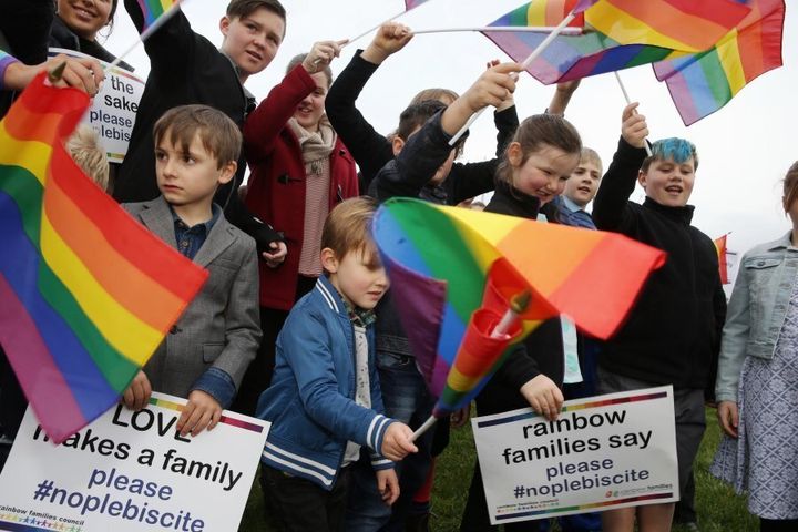 Rainbow Families outside Parliament House in September