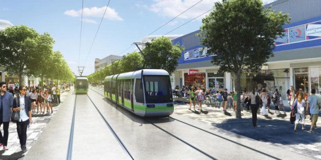 Artist's impression of the proposed Canberra light rail.