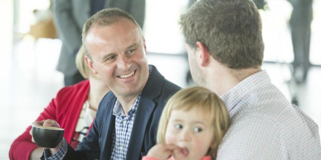 ACT Chief Minister Andrew Barr spends some time with his family