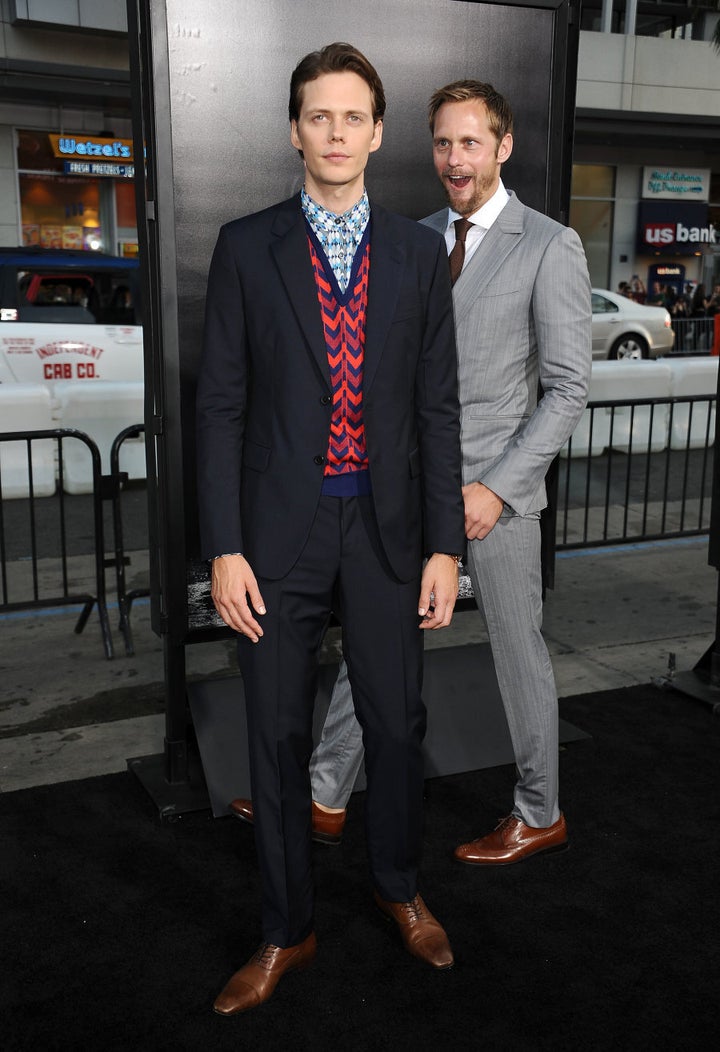 Alexander Skarsgard star-struck by... his own brother on the red carpet for the premiere of 'It'.