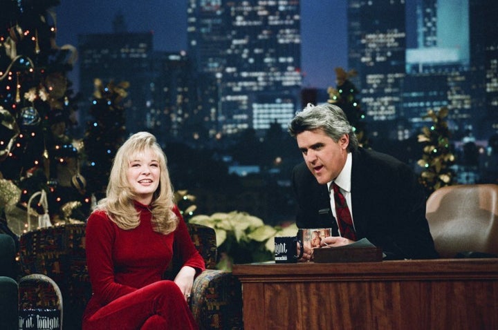 LeAnn Rimes with Tonight Show host Jay Leno in 1996.