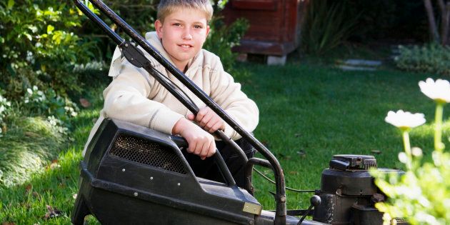 Lawn mowing and doing odd jobs for neighbours is a way for teens to earn money.