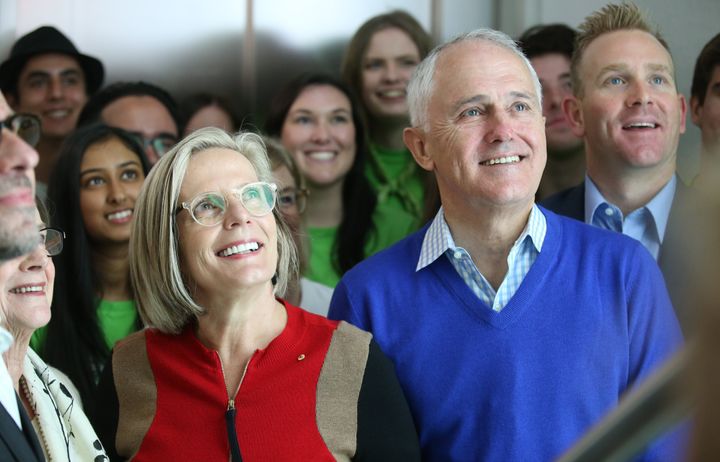 Lucy and Malcolm Turnbull at the opening of mental health facility Headspace in Bondi Junction.