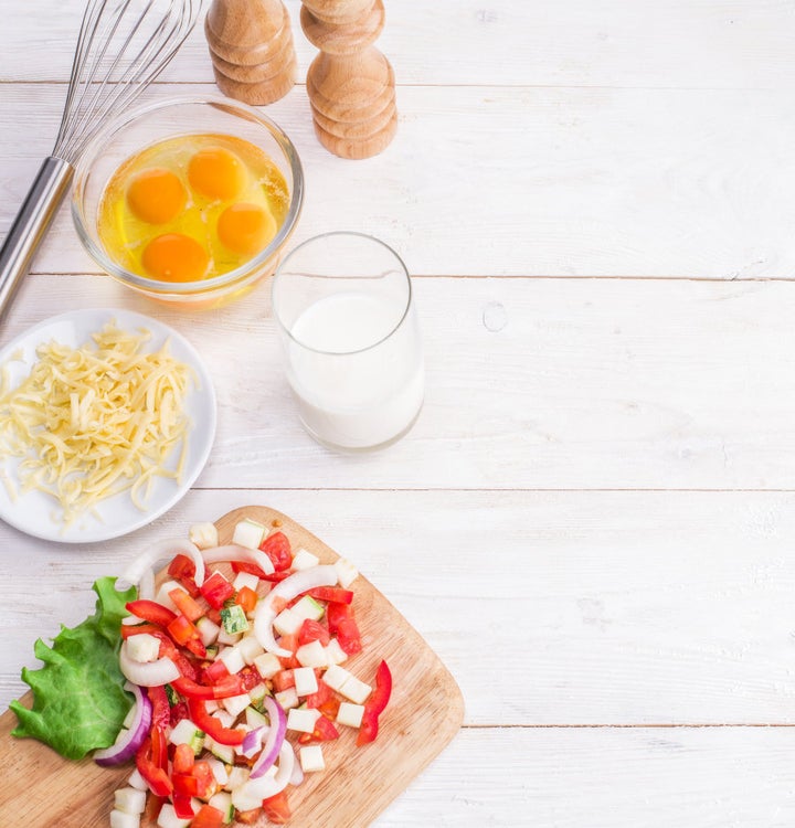 Have all your omelette ingredients prepped to avoid overcooking and burning.