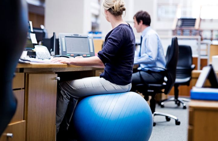 Swiss-balls were all the rage in office seating a decade ago. They are effective, but a regular good quality chair will do.