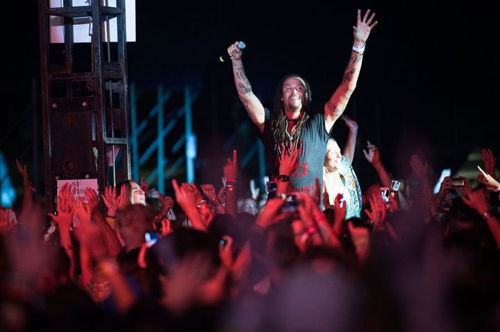 Michael Franti performs at the 2015 Byron Bay Bluesfest
