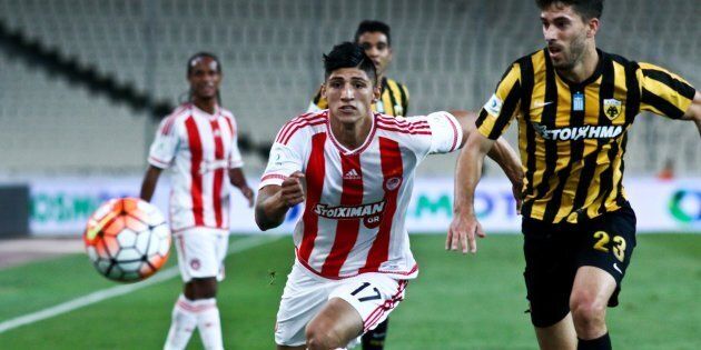 Mexico national team striker Alan Pulido was kidnapped on Saturday night, but managed to escape late Sunday. Pulido pictured at the Greek Cup final football match earlier this month