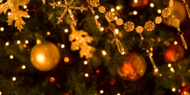 Ornaments on a Christmas tree