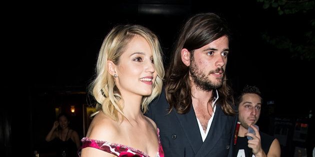 NEW YORK, NY - SEPTEMBER 17: Actress Dianna Agron and musician Winston Marshall are seen leaving the Marc Jacobs during Spring 2016 New York Fashion Week on September 17, 2015 in New York City. (Photo by Gilbert Carrasquillo/FilmMagic)