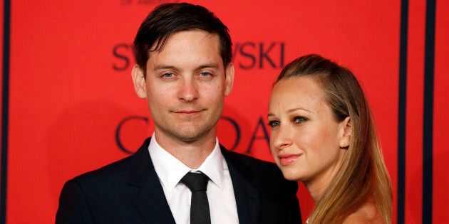 Actor Tobey Maguire arrives with Jennifer Meyer at the 2013 Council of Fashion Designers of America (CFDA) awards in New York June 3, 2013. REUTERS/Lucas Jackson (UNITED STATES - Tags: FASHION ENTERTAINMENT)