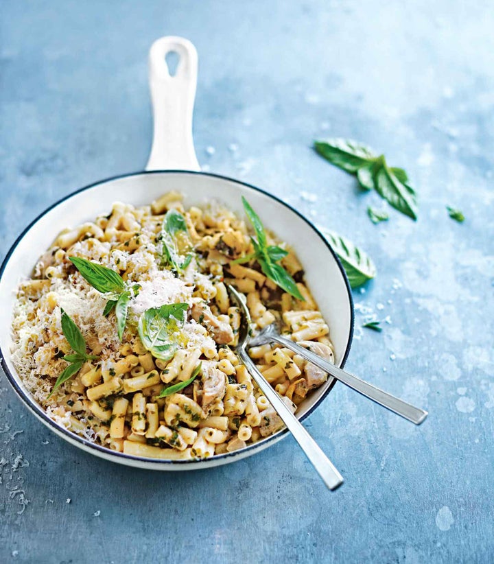 Flavour packed pesto and marinated artichokes give this classic a fresh spin.