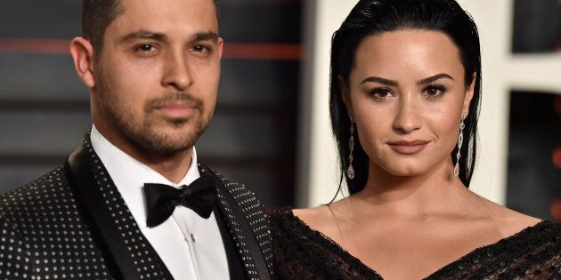 BEVERLY HILLS, CA - FEBRUARY 28: Actor Wilmer Valderrama and singer Demi Lovato arrives at the 2016 Vanity Fair Oscar Party Hosted By Graydon Carter at Wallis Annenberg Center for the Performing Arts on February 28, 2016 in Beverly Hills, California. (Photo by Axelle/Bauer-Griffin/FilmMagic)