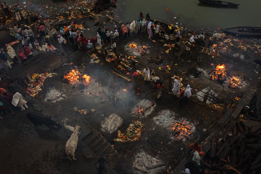 The burning ghats of Varanasi.