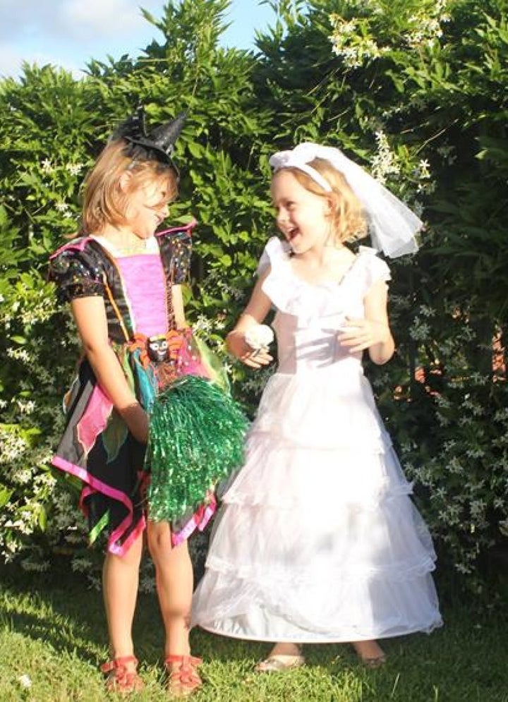 Phoebe Vandekreeke, with a friend, decided to use the occasion of Halloween to dress as a bride.