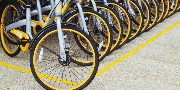 yellow bicycles