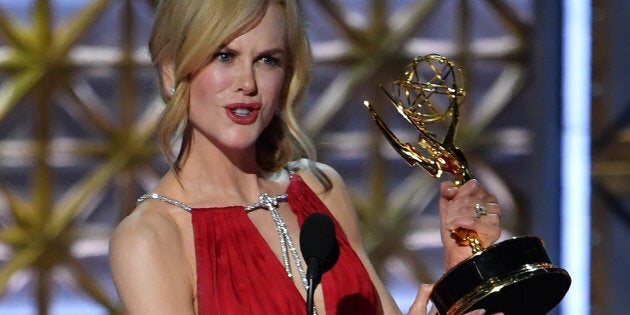 Nicole Kidman accepts the award for Outstanding Lead Actress in a Limited Series or Movie for 'Big Little Lies' at the 69th Annual Emmy Awards.