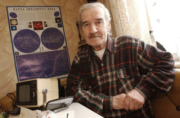 Former Soviet Colonel Stanislav Petrov sits at home in Moscow in 2004. Petrov was in charge of Soviet nuclear early warning systems on the night of September 26, 1983, when a false 'missile attack' signal appeared to show a U.S. nuclear launch and decided not to retaliate.