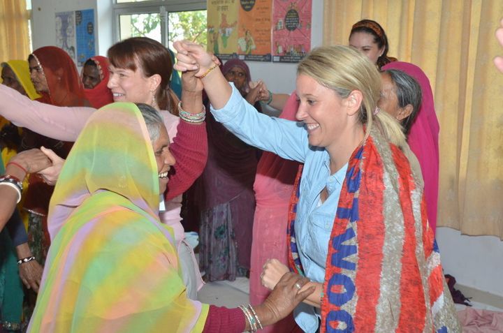 Business Chicks CEO, Olivia Ruello taking part in a workshop with local women in India.